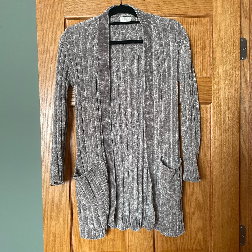 Gray Oversized Cardigan